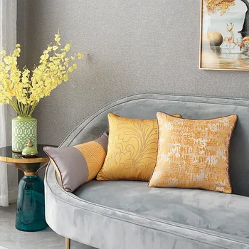 

DUNXDECO Cushion Cover Decorative Pillow Case Modern Simple Luxury Gold Geometric Jacquard Sofa Chair Bedding Coussin