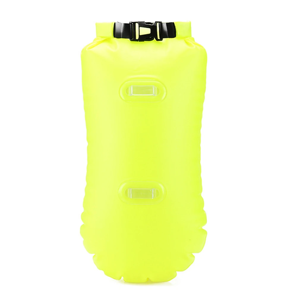 Многофункциональный водонепроницаемый ПВХ плавучий буй безопасности воздушный сухой поплавок мешок Буксировка Купание и плавание надувная Флотационная сумка - Цвет: Цвет: желтый