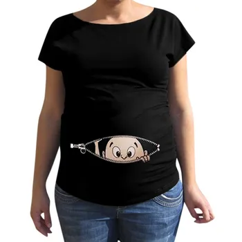 

Nursing-Tops T-shirt Women Maternity Short Sleeve Cartoon Print Tops T-shirt Pregnancy Clothes Women Casual Tee Tops Plus Size