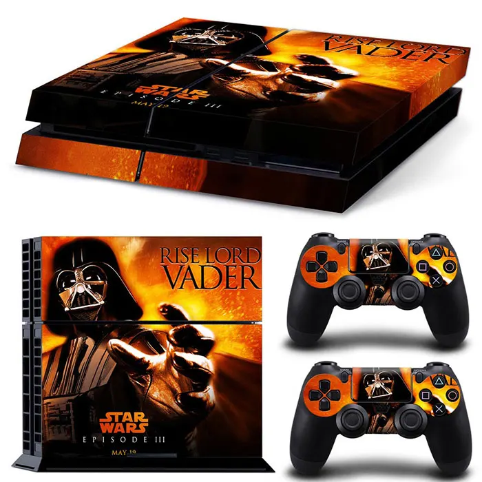 Disney Star Wars Darth Vader Sticker Cover Wrap Protector Skin For PlayStation 4 Console & 2PCS Controller Skin Decal For PS4