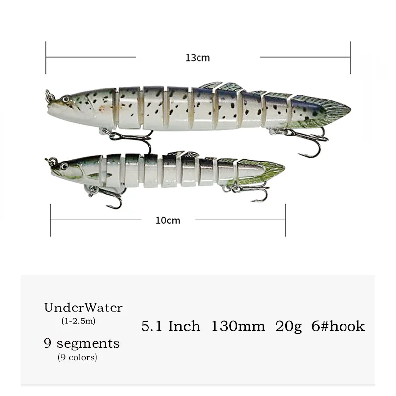 1pcs 130mm Loach Bionic Lure Multi Articulated Bait 9 Segments