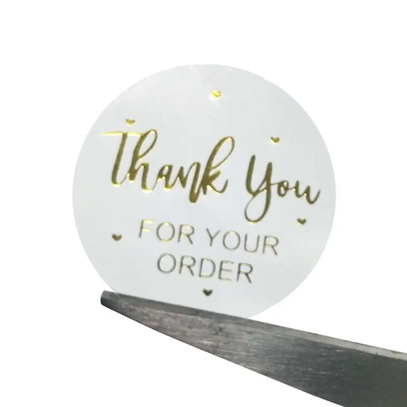 500pcs Thank You for Your Order Stickers Gold Foil Seal Labels Small Shop R7RC | Дом и сад