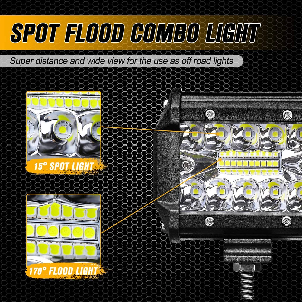 4 шт. 4 дюйма 60 Вт автомобильный рабочий свет 12 В led бар led focos led automovil 4x4 24 В внедорожный точечный прожектор рампа для jeep wrangler yj