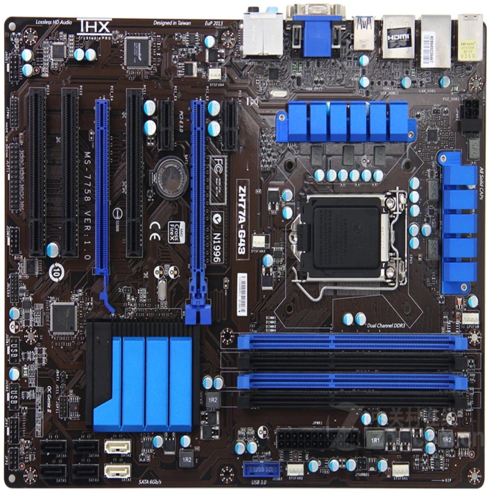 Для MSI ZH77A-G43 оригинальная материнская плата DDR3 LGA 1155 для I3 I5 I7 CPU 32 Гб USB3.0 SATA3 H77 |