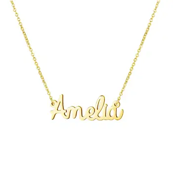

Simple Gold Color Personalized Letter Necklace Stainless Steel Choker Necklaces Custom Wedding Anniversary Party Jewelry