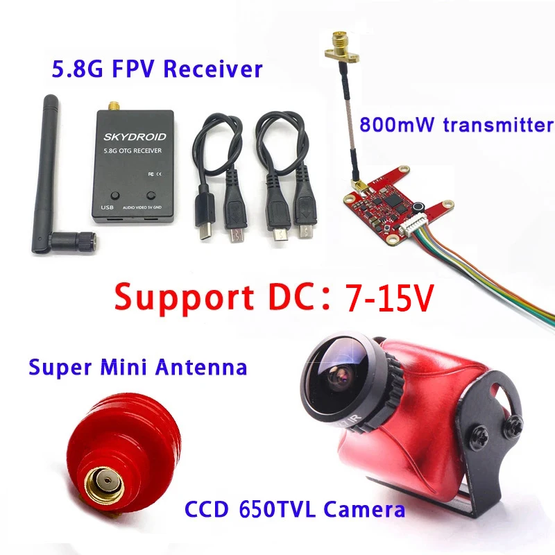 FpvSet58GTransmitter25200500800mWPitModeOSDAdjustablewith