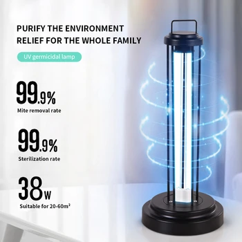 

Remote Control 38W UV Disinfection Quartz Lamp With Ozone Portable Sterilizer Killing Mite Sterilization Home UV Lamp