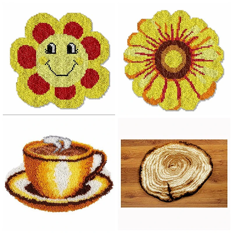 Loquet Crochet Craft Kits for Girls making Fleur Rose Tapis en Bois Crochet