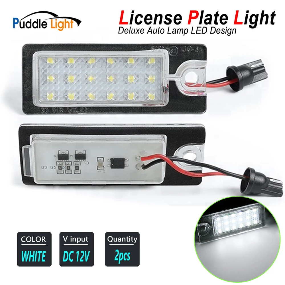 

2pcs 18smd Car styling Error Free LED License plate light For Volvo V70 II XC70 II S60 S80 XC90VW Tiguan car tail number lamps