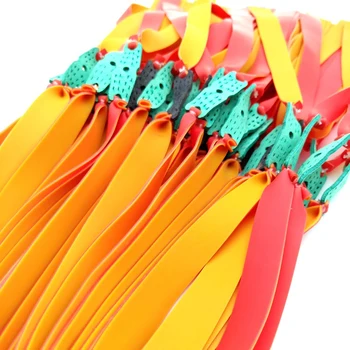 

10pcs/lot Slingshot Powerful Elastic Flat Rubber Band Practical Hunting Sports Natural Latex Catapult Kit Set Slingshot Resilien
