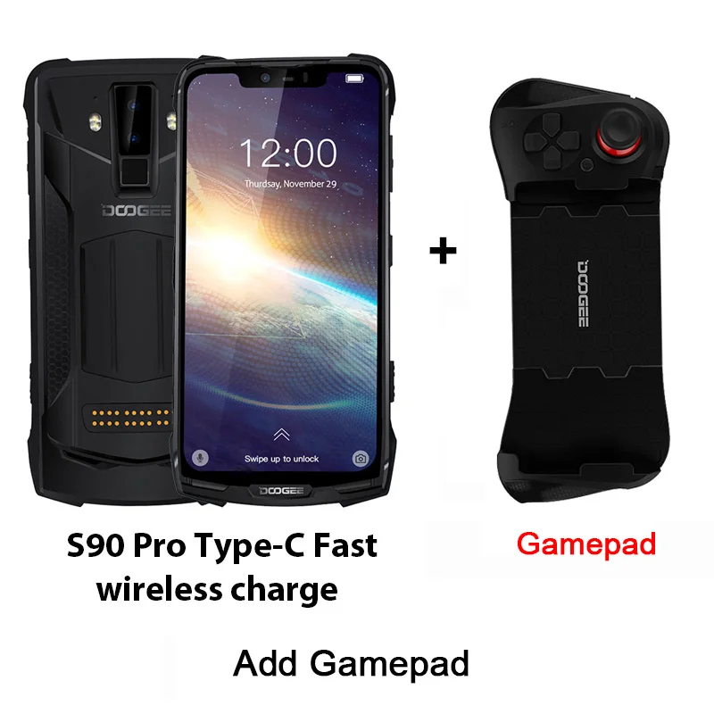 Add Gamepad Doogee S90 Pro Helio P70 Восьмиядерный мобильный телефон 6 ГБ 128 ГБ модульный 6,18 FHD+ дисплей IP68/IP69K 4G LTE прочный смартфон - Цвет: Add Gamepad