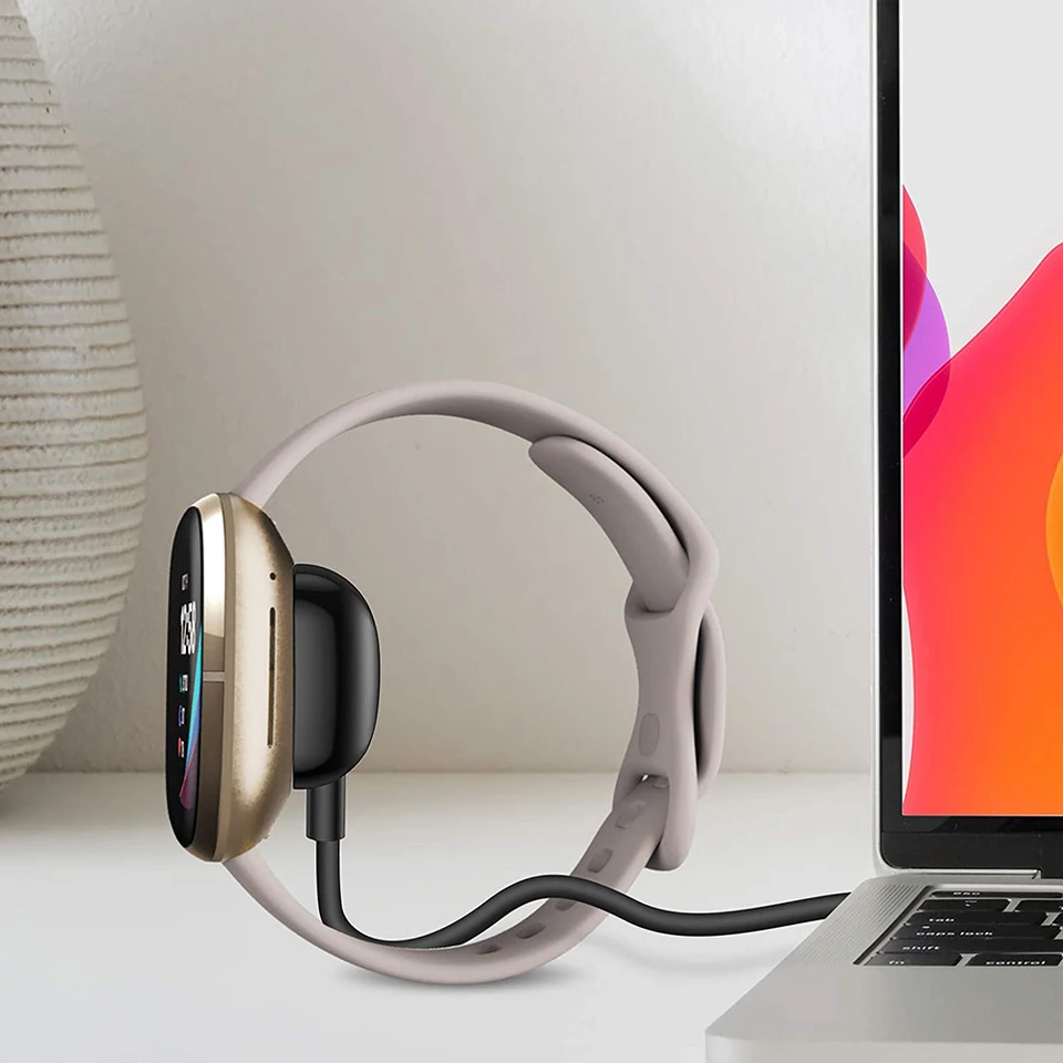 Vhbw Câble De Charge Compatible Avec Fitbit Sense, Versa 3 Smartwatch, Montre De Fitness - Station De Charge, Noir, Magnétique - 1m - Accessoires Bracelet Et Montre Connectée - Achat & Prix