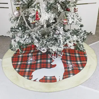 

2021 christmas skirt Round Elk Pattern Non Woven Xmas Tree Skirt Cover Floor Carpet Christmas Decor home decor Party Supplies