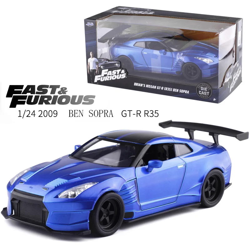 

1:24 scale Fast and Furious alloy Nissan Ben Sopra GT-R35 toy car die-casting model children's toys series children's gifts.