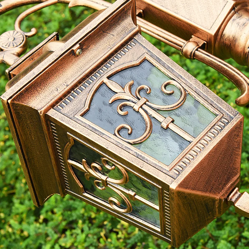 3.2m Outdoor Waterproof Garden Lamp Square Villa Courtyard High Pole Street Lights European 2/3 Heads LED Landscape Road Lamp