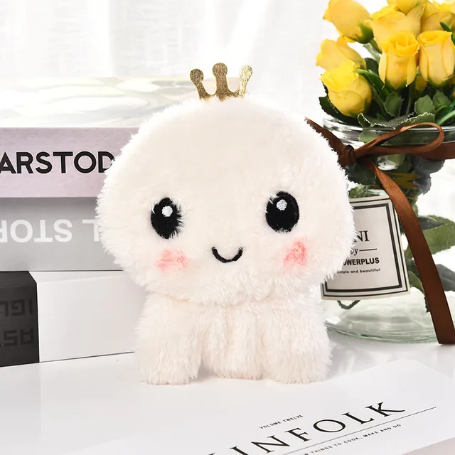 FUDEAM Soft Plush Panda Dog Rabbit Monkey Cartoon Women Coin Purse Mini Cute Zipper Girls Coin Wallet USB Cable Bag Key Wallets White Octopus