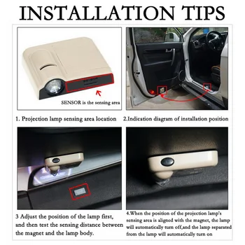 

Universal Car projection lamp Wireless Led Car Door Welcome Laser Projector Logo Ghost Shadow Light Car Accessories