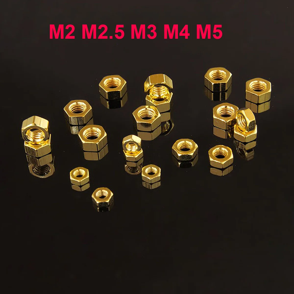 골든 너트 육각 풀 스레드 너트, 나사 볼트, 티타늄 금도금, M2, M2.5, M3, M4, M5, 20 개
