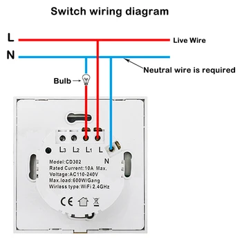 

New 1Gang Wifi Wall Switch, Smart Light Switch, Glass Panel Contact Sensor Interrupter EU Plug