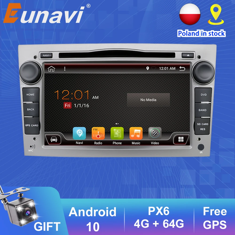 Eunavi 2 Din Android 10 Car dvd stereo radio Player For Opel Astra Vectra Antara Zafira Corsa GPS Multimedia in dash CD 7'' 2DIN