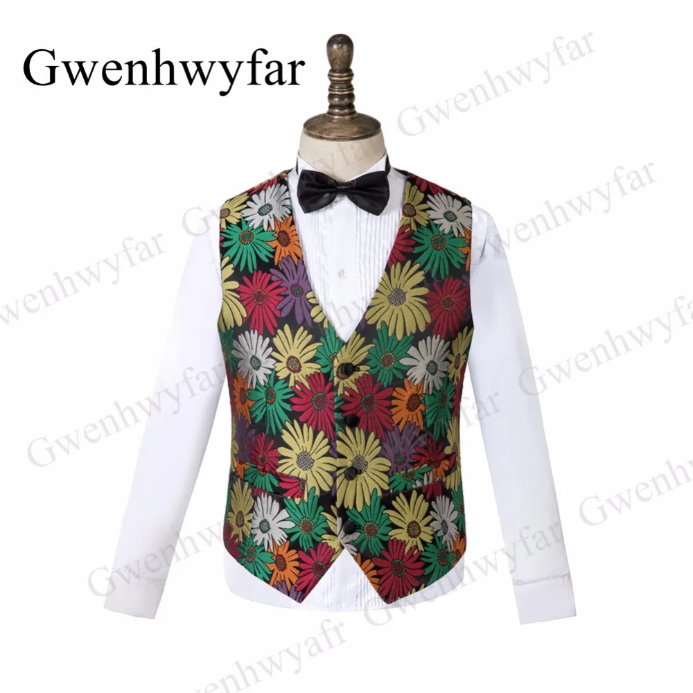Gwenhwyfar, черные мужские костюмы с отворотом, масляная Маргаритка, 3 предмета, мужские костюмы, мужской смокинг для свадьбы(Блейзер+ жилет+ брюки