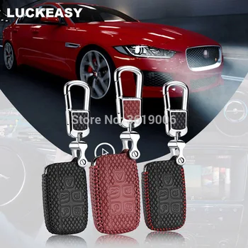 

LUCKEASY For Jaguar XFL XJ XE XF XK F-PACE X S E I-TYPE Brand New High Quality leather Smart Remote key Case Cover Holder