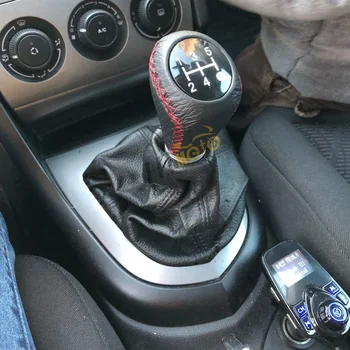 

Black/Red Stitched Leather Manual Transmission Gear Shift Knob MT 5 Speed Shifter Lever Handle Universal For Honda Nissan Mazda