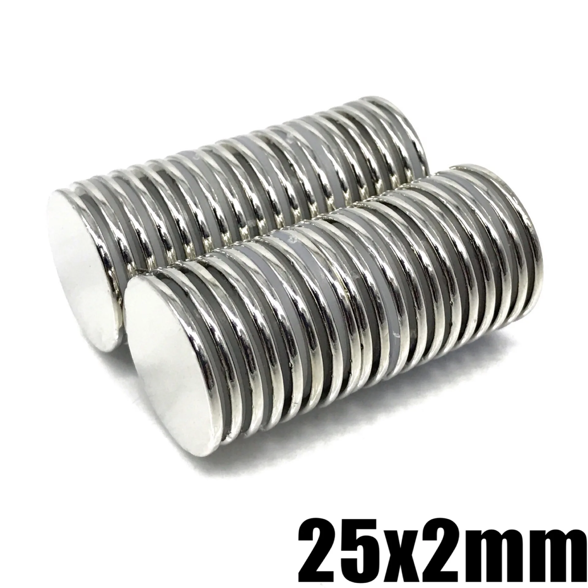 2/5/10/20/50/100Pcs 25x2 Neodymium Magnet 25mm x 2mm N35 NdFeB Round Super Powerful Strong Permanent Magnetic imanes Disc 25*2 neodymium magnets round magnets