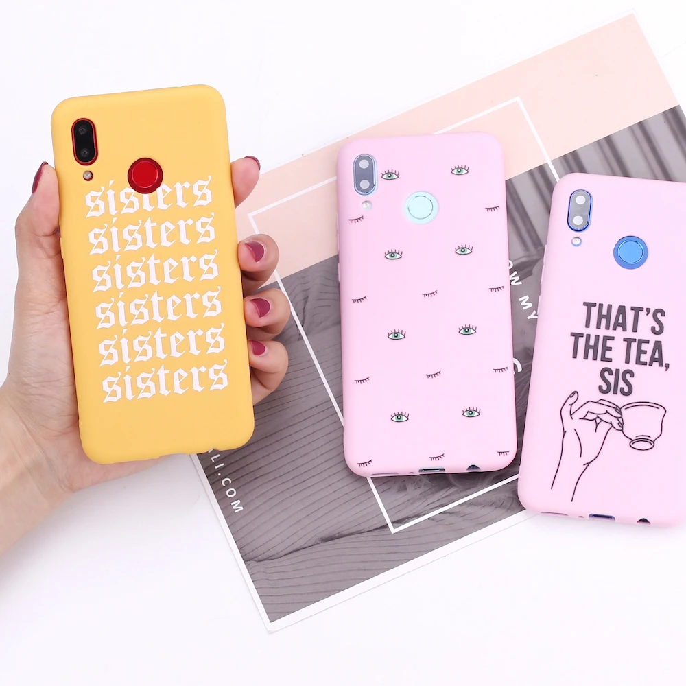 Силиконовый розовый чехол для телефона Xiaomi Mi Redmi Note 5 6 7 8 9 10 lite Pro Plus Sister Eyelash Girls |