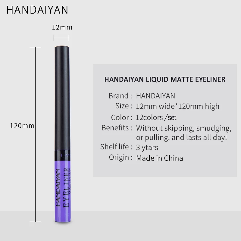12colors Matte Liquid Eyeliner Quick Dry Waterproof Eye Liner Pencil Brown Purple Color Eyeliner Cosmetic Makeup Tool 12colors Matte Liquid Eyeliner Quick Dry Waterproof Eye Liner Pencil Brown Purple Color Eyeliner Cosmetic Makeup Tool