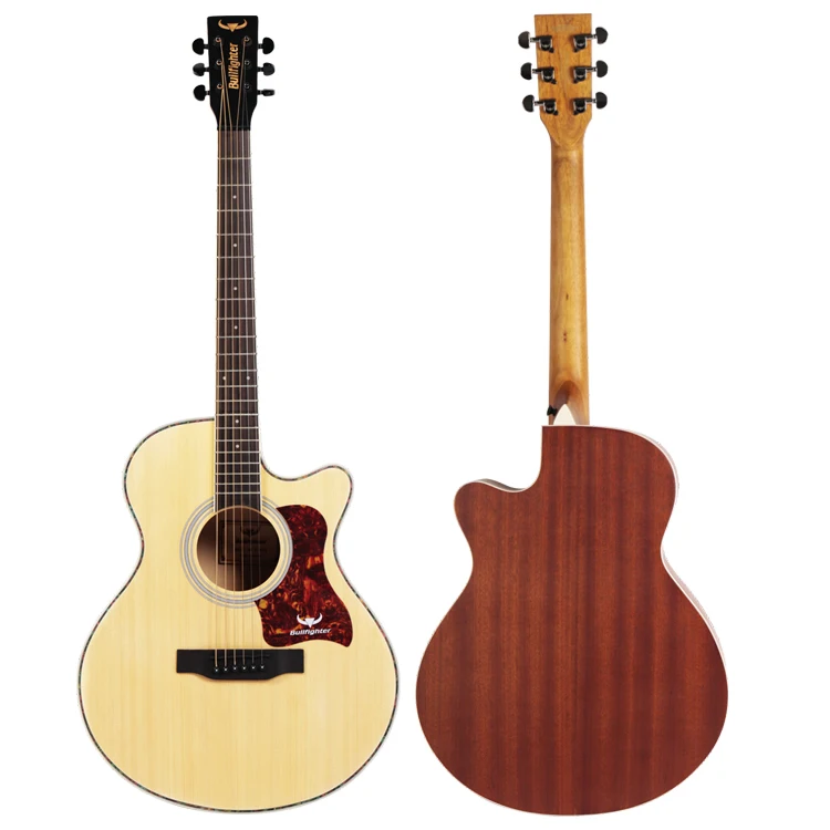 Bullfighter D-4016 Spruce Wood nature Affordable OEM Acoustic Guitar Solid Top | Спорт и развлечения