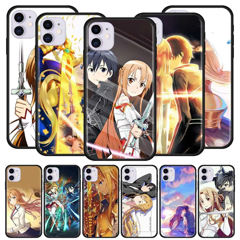 Online Sao Anime Case For Apple Iphone 11 Pro Max Xs X Xr 7 8 6 6s Plus 5 5s Se Black Silicone Phone Cover Caso Fitted Cases Aliexpress