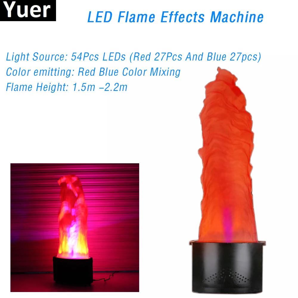 Red Color indoor artificial fire flame machine LED Fake Fire Silk Flame effect light Stage Effect RGB 3IN1 Lamp For DJ Disco 2pcs lot stage effect led lamp silk 1 5 2 2 meter red and blue fake simulative fire flame lighting artificial flame blow machine