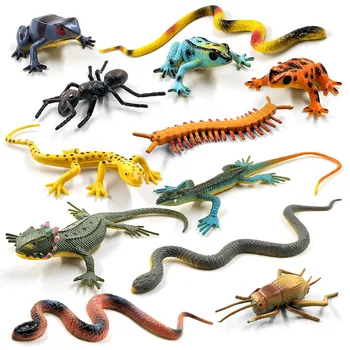 

Frog insect snake lizard ant farm animal Fun model action figure christmas Gift For Kids educational children's garden toy 12pcs