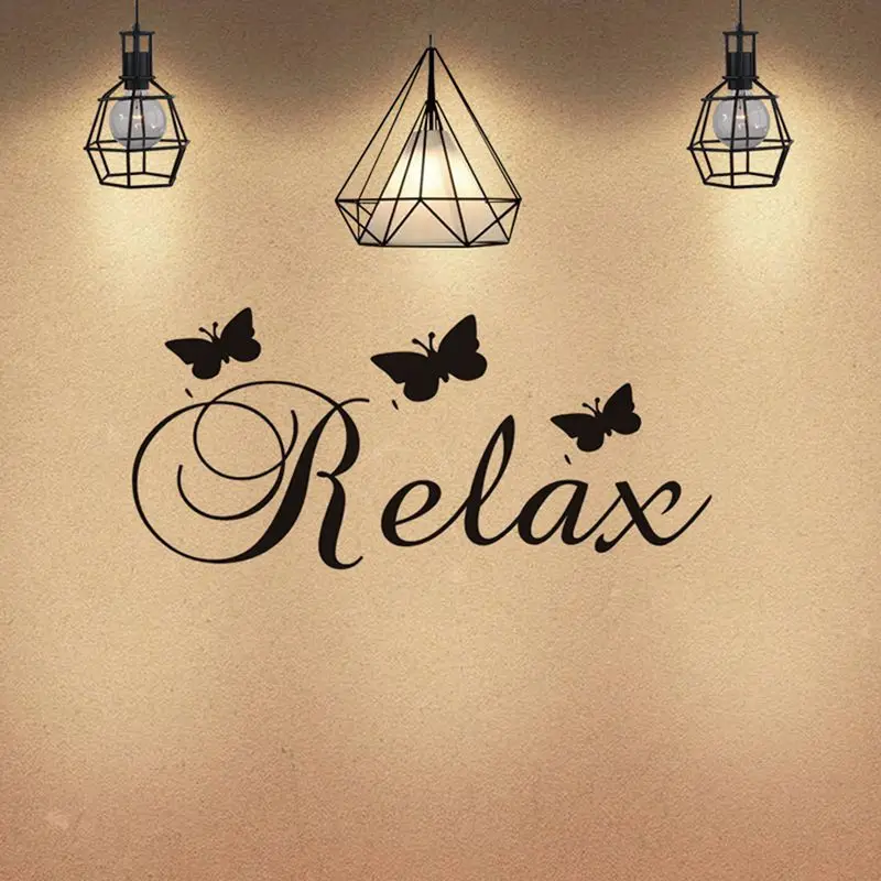 

Butterfly Wall Sticker Quote 'Relax' Stickers For Your Good Life Bedroom Wallpaper Wall Decor PVC Mural