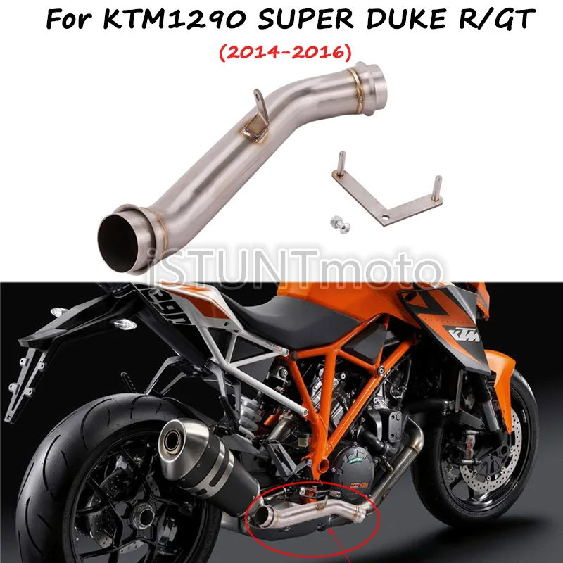 

Slip On For KTM 1290 ktm1290 SUPER DKUE R-GT 2014 2015 2016 Motorcycle Exhaust Escape Modified Connection Middle Link Pipe Tube