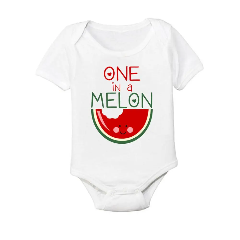 

Stylish Watermelon Pattern Brother & Sister Short-sleeve T-Shirt Baby Romper Birthday Festival Gift