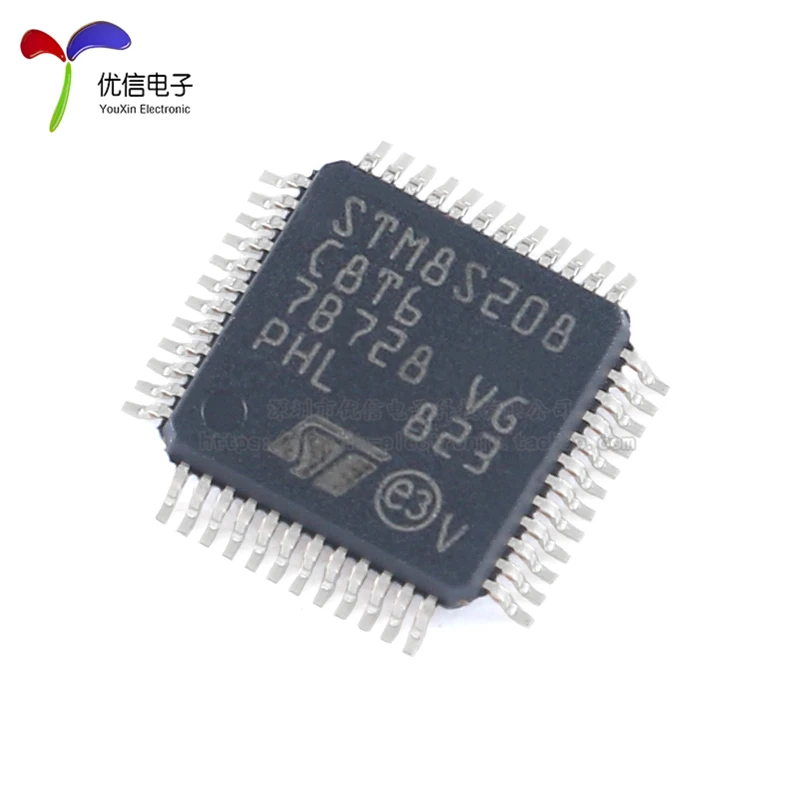 Оригинальные STM8S208C8T6 LQFP 48 24 МГц/64KB вспышка/8 битный микроконтроллер