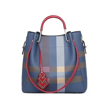 

2020 New European and American Fashion Handbags PVC Lattice Striped Handbag Shoulder Bag Crossbody Bag