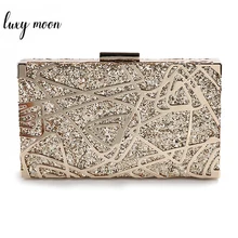 Металлический геометрический Золотой клатч, высокое качество, блестящий клатч, сумочка, Роскошная сумочка, женские сумки, дизайнерская сумка на плечо, ZD1349