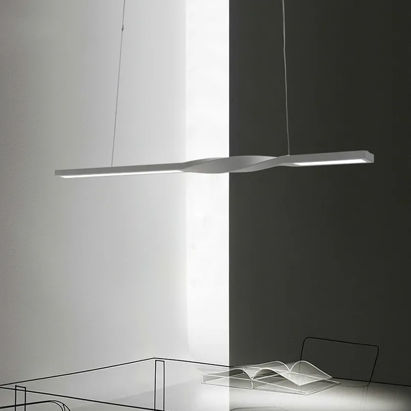 Скандинавская креативная светодиодная подвеска в виде длинной полоски, минималистичный дизайнерский подвесной светильник для столовой, современный декор, кухонная Подвесная лампа