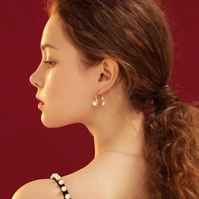 Yhpup, персонализированные корейские изысканные серьги-гвоздики с искусственным жемчугом, съемные серьги из цинкового сплава для женщин, вечерние ювелирные изделия, подарок