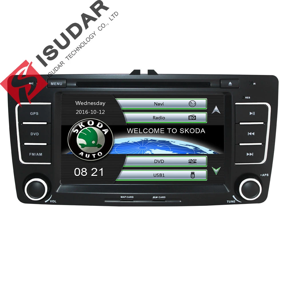 Isudar 車用gps付きマルチメディアラジオ プレーヤー付きラジオ ナビゲーター 2 Din 7インチ Bluetooth Ipod Fm Rds Wifi Dvr Sd Skoda Octavia 09 13 Radio Rds Din 7dvd Car Player Aliexpress