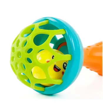 

Multi-function Soft Teether Rattle Grasping Hand Bell Educational Toy Random Color