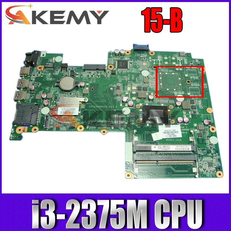 Original For HP 15-B Series Laptop Motherboard With SR0U4 i3-2375M CPU HM77 718970-001 DA0U36MB6D0 MB 100% Tested Fast Ship |