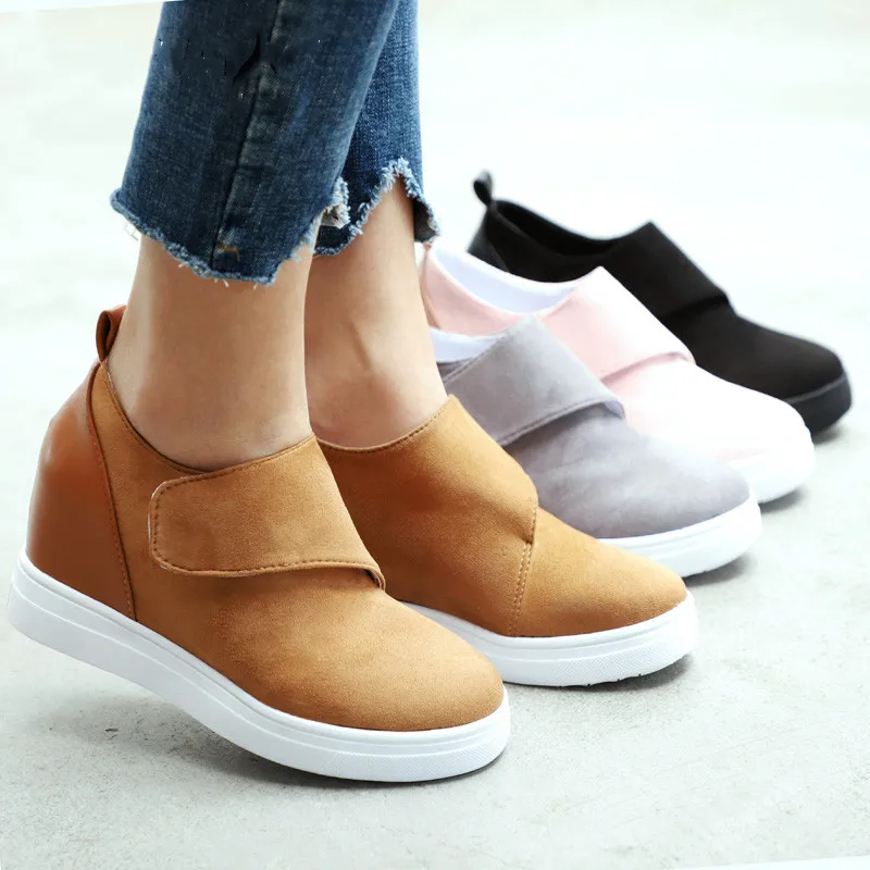 

2019 New Autumn Women Shoes Wedges Boots For Women Round Toe Large Size Fashion Shoes Woman Flat Platform Sneakers XKD2061