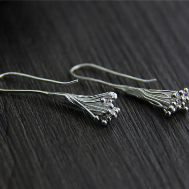 Серьги из серебра S925 пробы для женщин и девушек, висячие серьги 42x9,5 мм