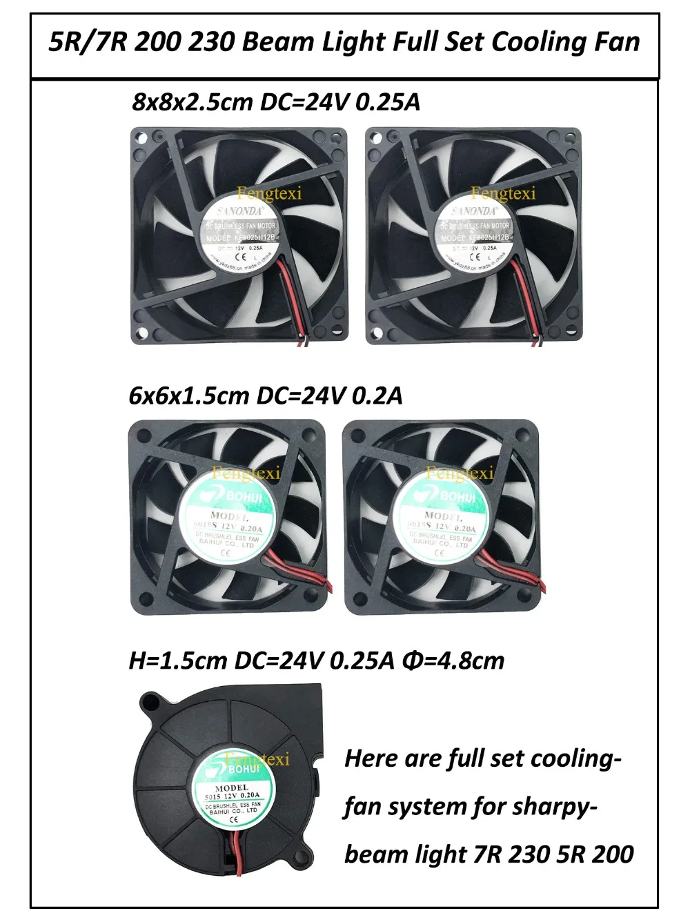 24v full set cooling fan for 7r beam light