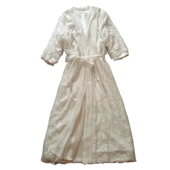 

Silk-like Nightgown Bathrobe Women Winter Thick Plush Gown Bridesmaid Robes Wedding Robes for Bridesmaids and Bride Sexy 2 Sets