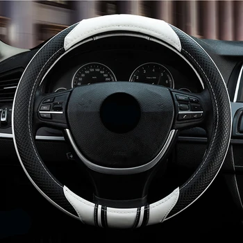 

Sport Car Steering Wheel Cover Leather 4 Colors Antiskid Wear-resistant Universal Steering Wheel Cover High Quality 38CM/15"